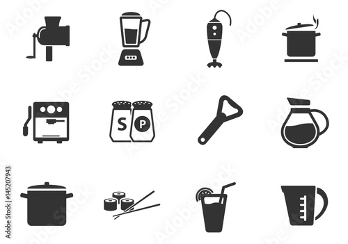 food and kitchen icon set