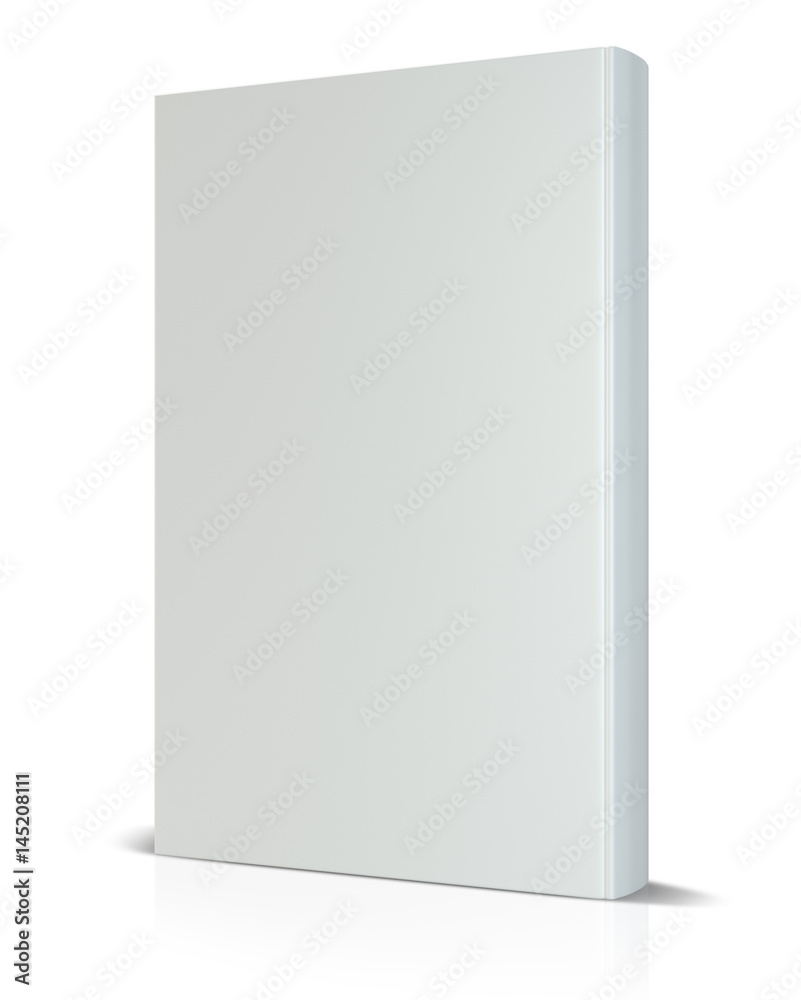 Front view of blank book cover white isolated on white background. 3d rendering. Front view of blank book cover white isolated on white background. 3d rendering.