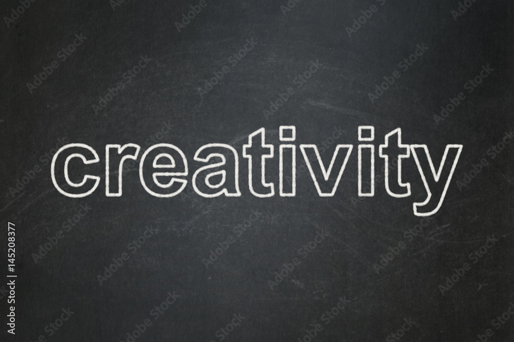 Advertising concept: Creativity on chalkboard background Advertising concept: Creativity on chalkboard background