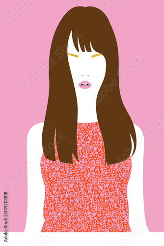 Beautiful fashion woman portrait. Vector illustration
