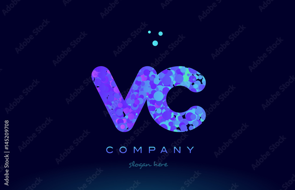 vc v c bubble circle dots pink blue alphabet letter logo icon vector vc v c bubble circle dots pink blue alphabet letter logo icon vector