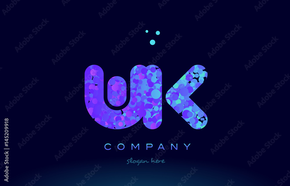 wk w k bubble circle dots pink blue alphabet letter logo icon vector wk w k bubble circle dots pink blue alphabet letter logo icon vector