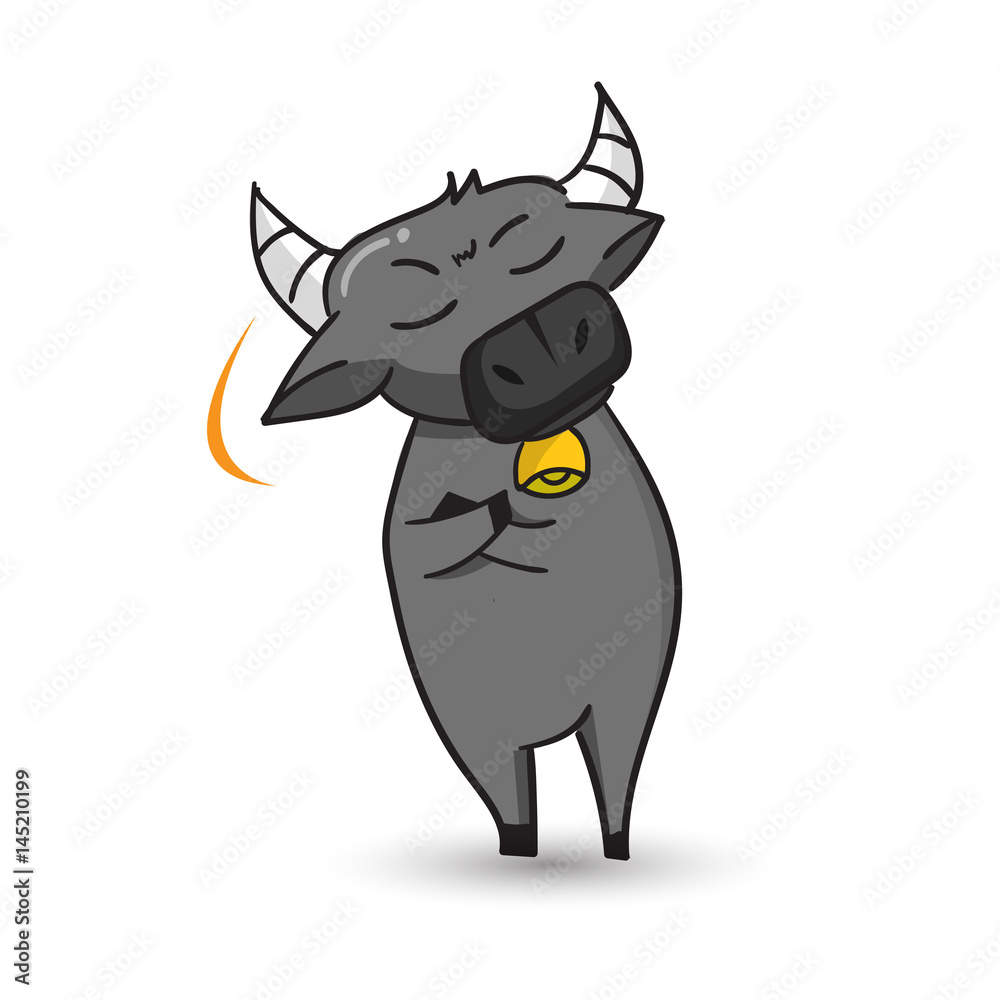 Buffalo standing on two legs cartoon character Buffalo standing on two legs cartoon character