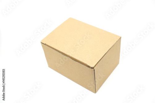 empty carton box for packing some item transport to customer on white background isolate