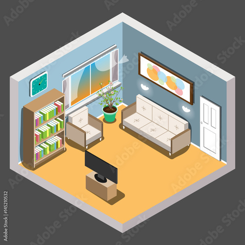 Isometric living room