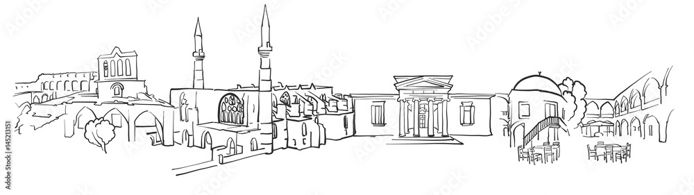 Nicosia.Cyprus Panorama Sketch Nicosia.Cyprus Panorama Sketch