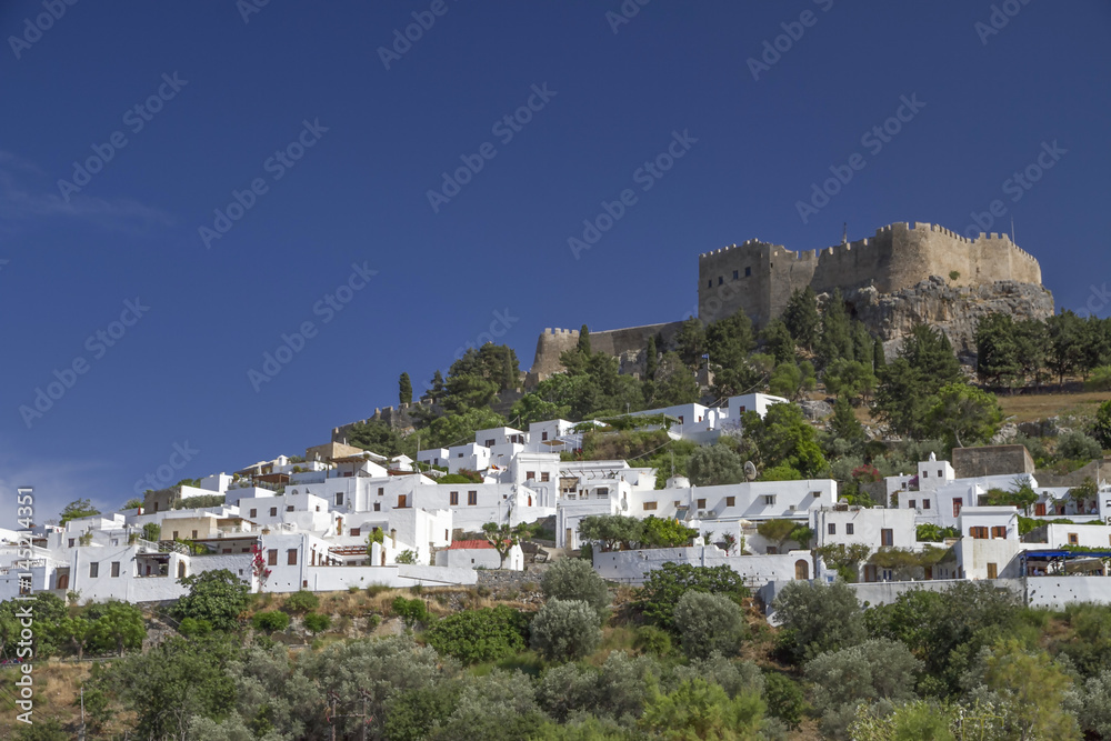 Hameau traditionnel / Lindos / Acropole / Rhodes / Grèce / Site classé UNESCO