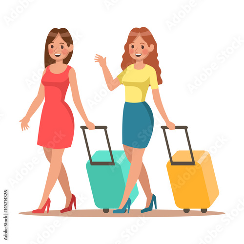 Family lifestyle. Family travel time. Happy family go to travel. Vector illustration design. No4