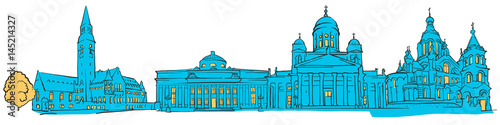 Helsinki Finland Colored Panorama