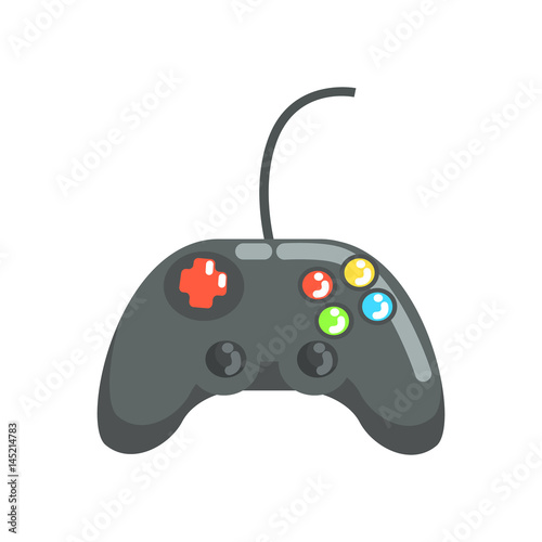 Video game controller, gamepad. Colorful cartoon vector Illustration