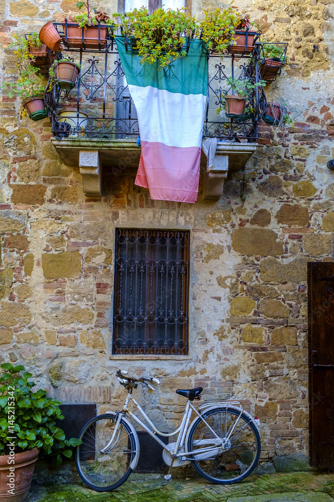 streets of the medieval town of Pienza streets of the medieval town of Pienza