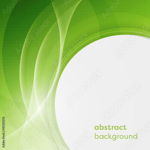 Vector business background with abstract circles and glowing lines.