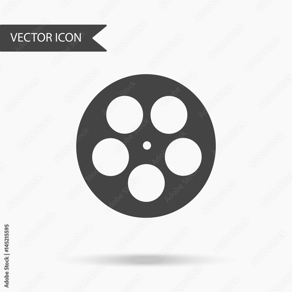 Vector business icon cinema reel circle. Icon for for annual reports, charts, presentations, workflow layout, banner, number options, step up options, web design. Contemporary flat design