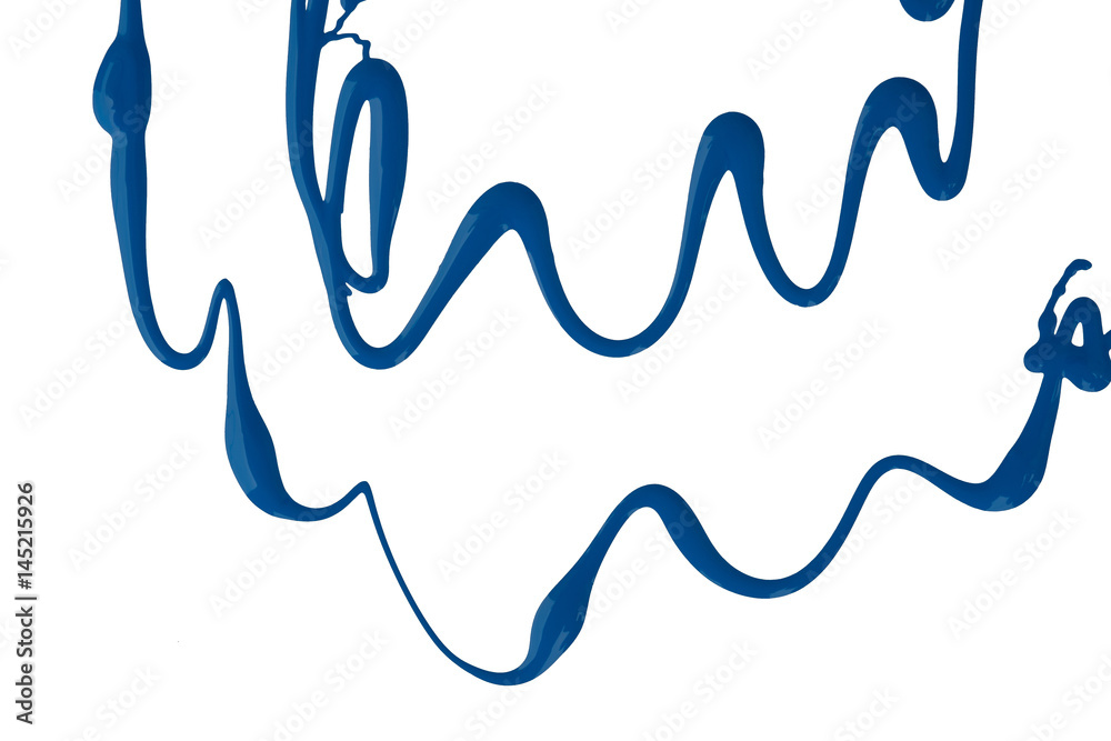 Blue wavy line of arbitrary direction on a white background, art abstract Blue wavy line of arbitrary direction on a white background, art abstract