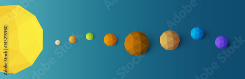 Cartoon planet in solar system. Science concept inspiration. Paper art cartoon realistic trendy craft style. Modern origami design template. Funny cute childrens vector illustration.