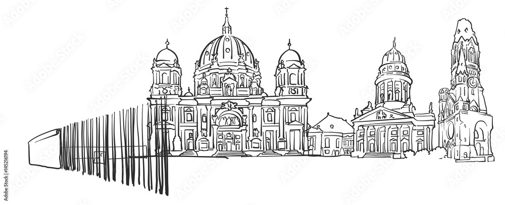 Berlin Germany Panorama Sketch