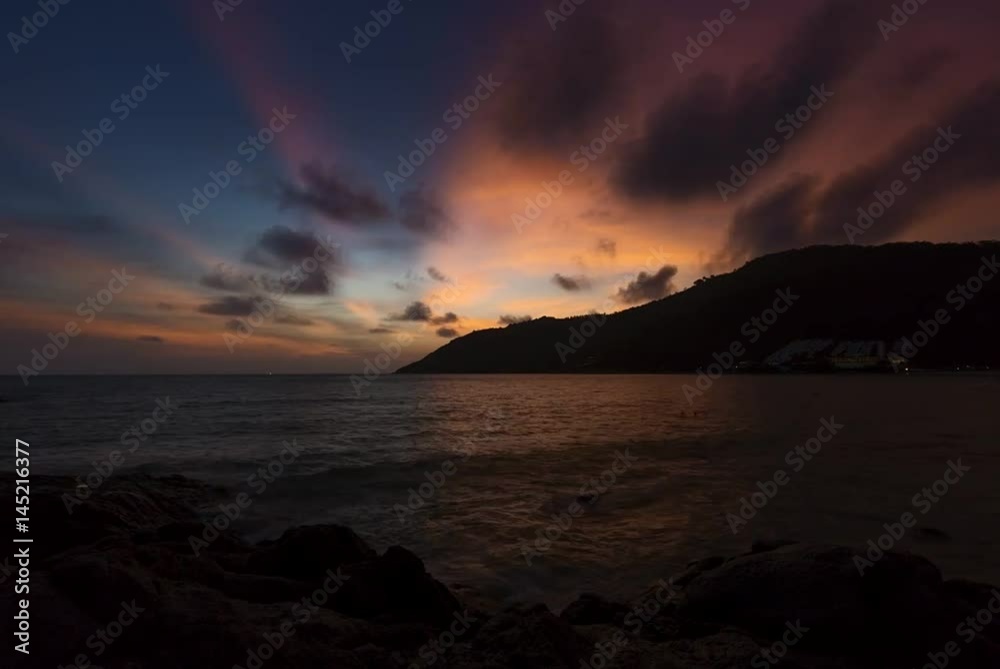 sunset timelapse on naiharn bay, thailand sunset timelapse on naiharn bay, thailand