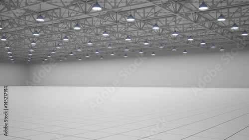 Empty exhibition centre. 3d render
