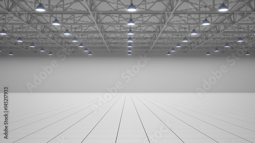 Empty exhibition centre. 3d render
