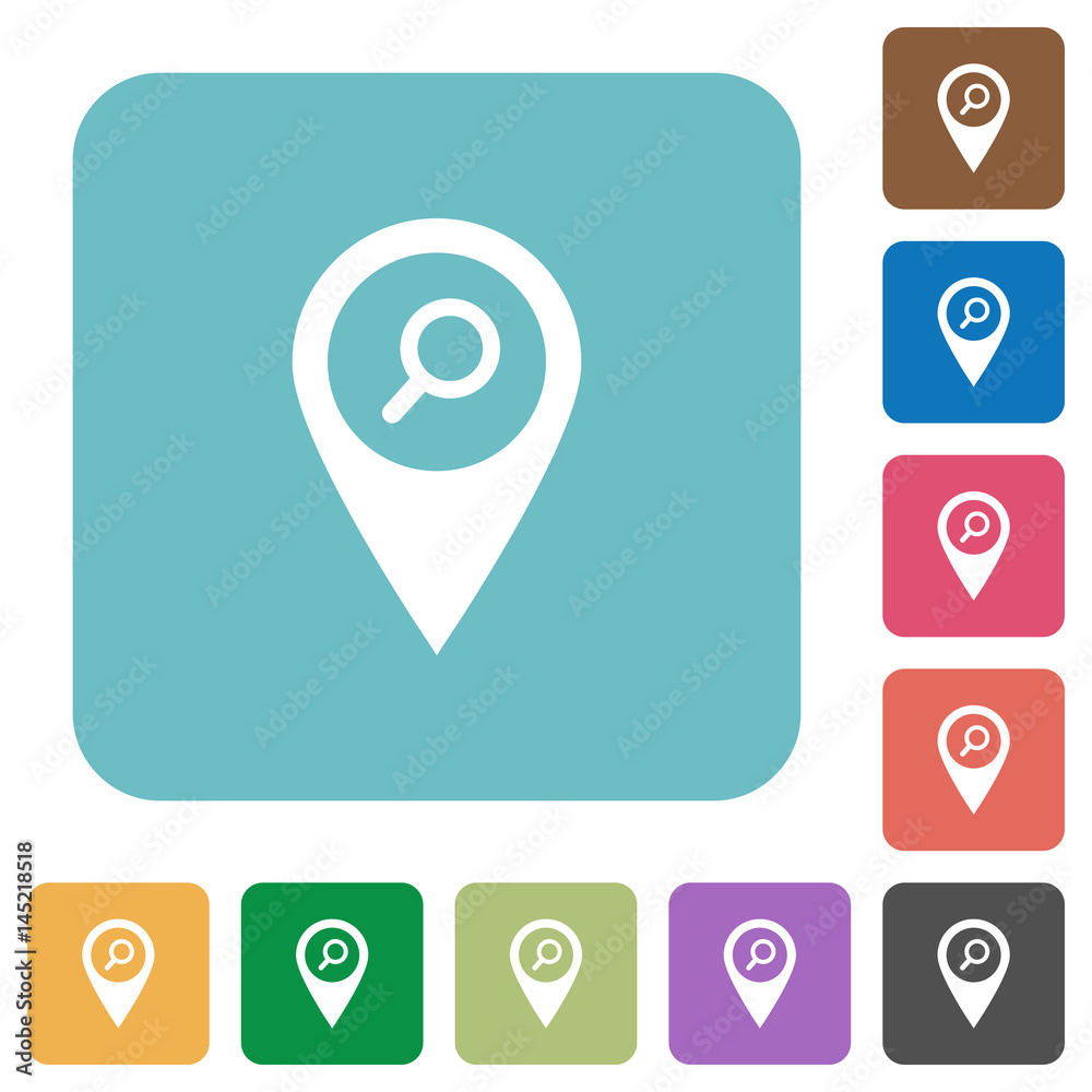 Find GPS map location rounded square flat icons Find GPS map location rounded square flat icons