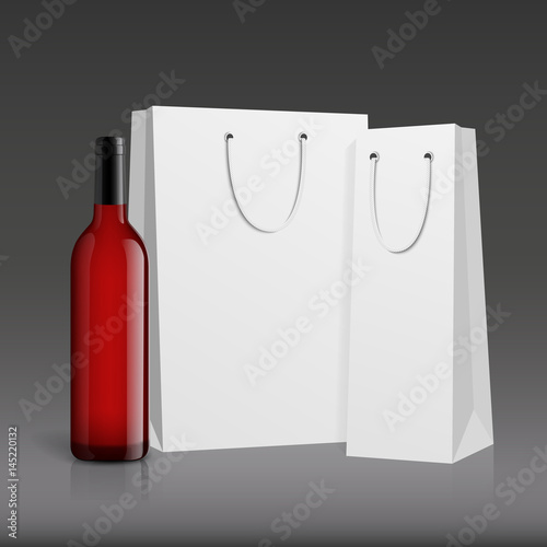 Mockup wine bottle. vector design.