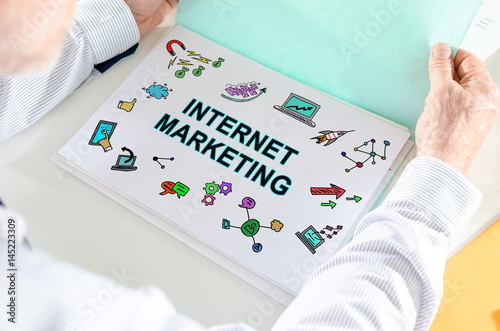 Internet marketing concept on a paper