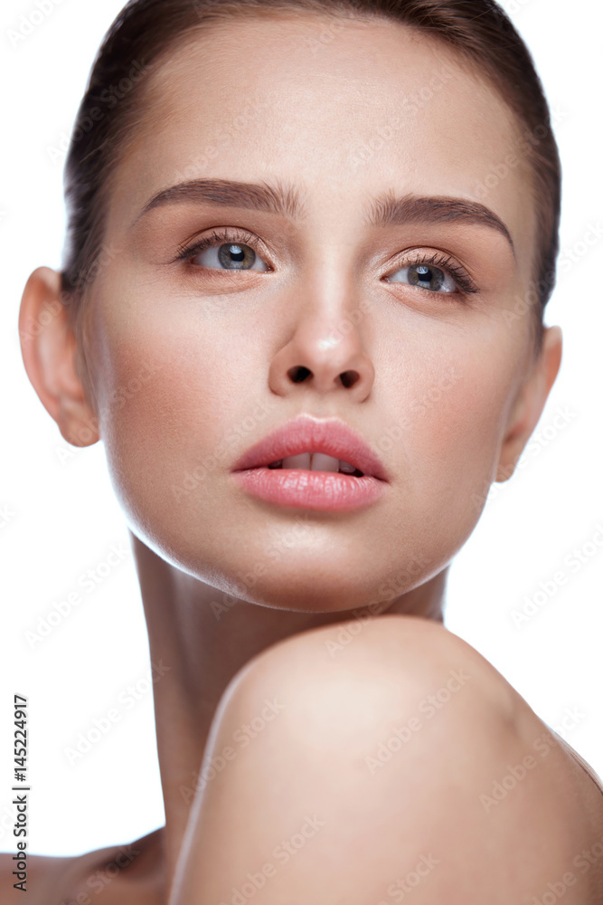 Beauty Woman Face. Beautiful Female With Facial Makeup Beauty Woman Face. Beautiful Female With Facial Makeup