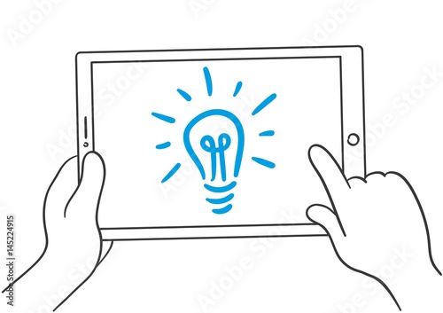 Tablet / Idee, Glühbirne, Glühlampe