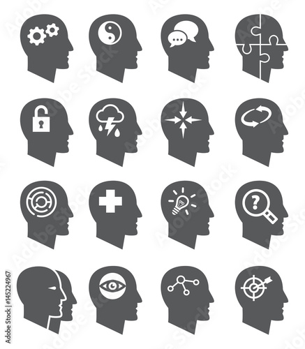 Psychology vector icons set