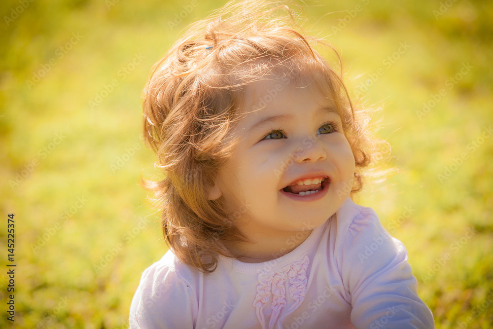 Portrait of baby girl in park