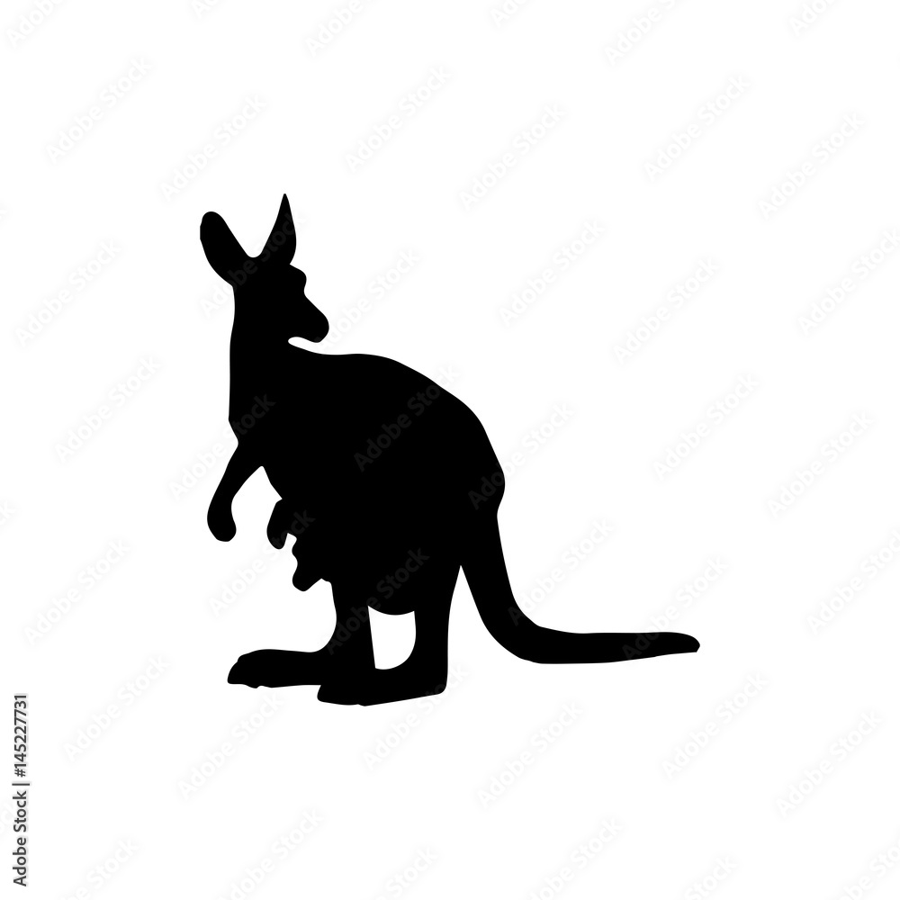 Pictogram kangaroo icon. Black icon on white background. Pictogram kangaroo icon. Black icon on white background.
