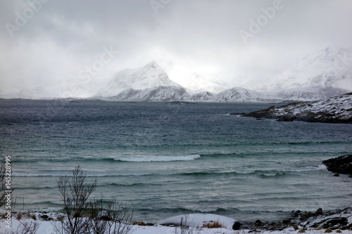 mountain and sea storm