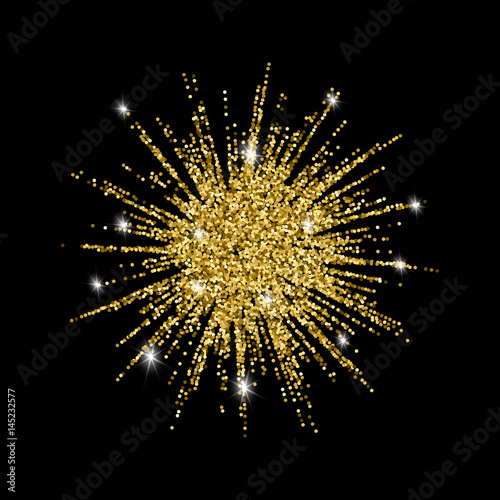 Canvas Print Abstract golden element from the divergent thin rays