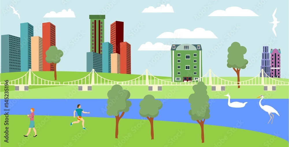 city and countryside illustration. Urban landscape city and countryside illustration. Urban landscape