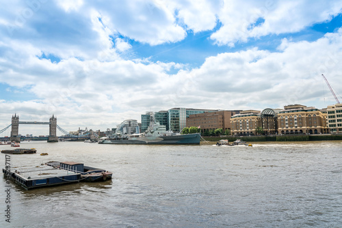 Beautiful River view of Antique London Bridge © ilolab