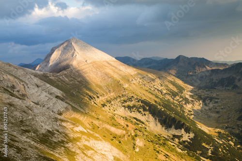 View of Vihren peak in the Pirin Mountains