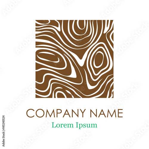 Wood sign icon. Tree trunk cross-section. flat icon. Logo. Vector illustration.