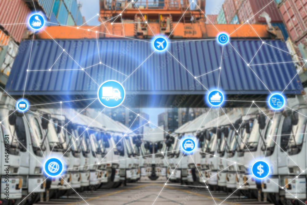Global business logistics system connection technology interface global partner connection
