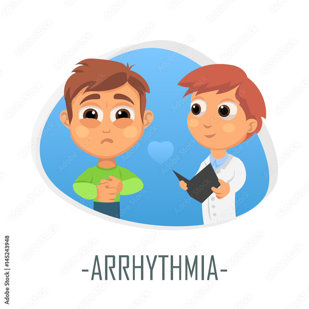 Arrhythmia medical concept. Vector illustration.