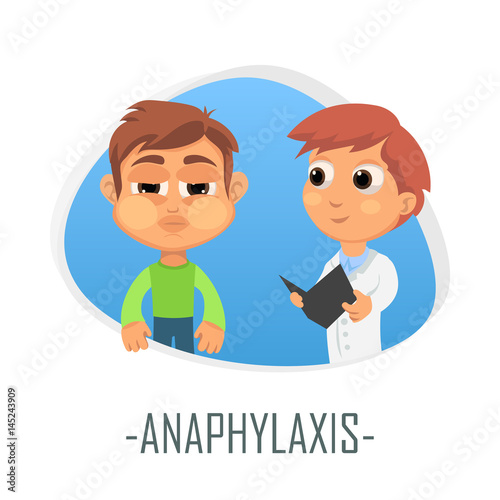 Anaphylaxis medical concept. Vector illustration.