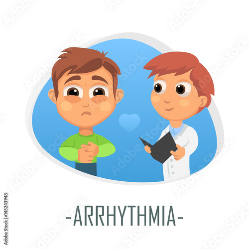Arrhythmia medical concept. Vector illustration.
