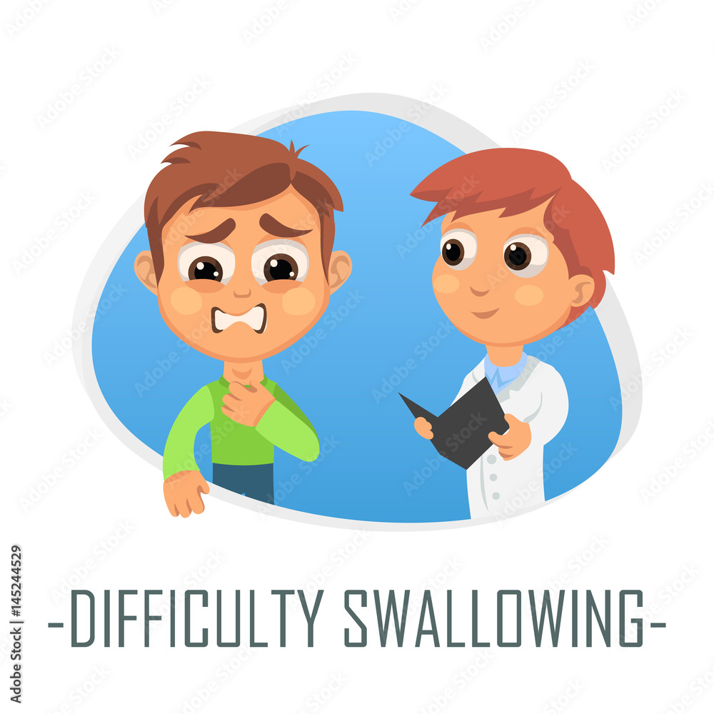 Difficulty swallowing medical concept. Vector illustration. Difficulty swallowing medical concept. Vector illustration.