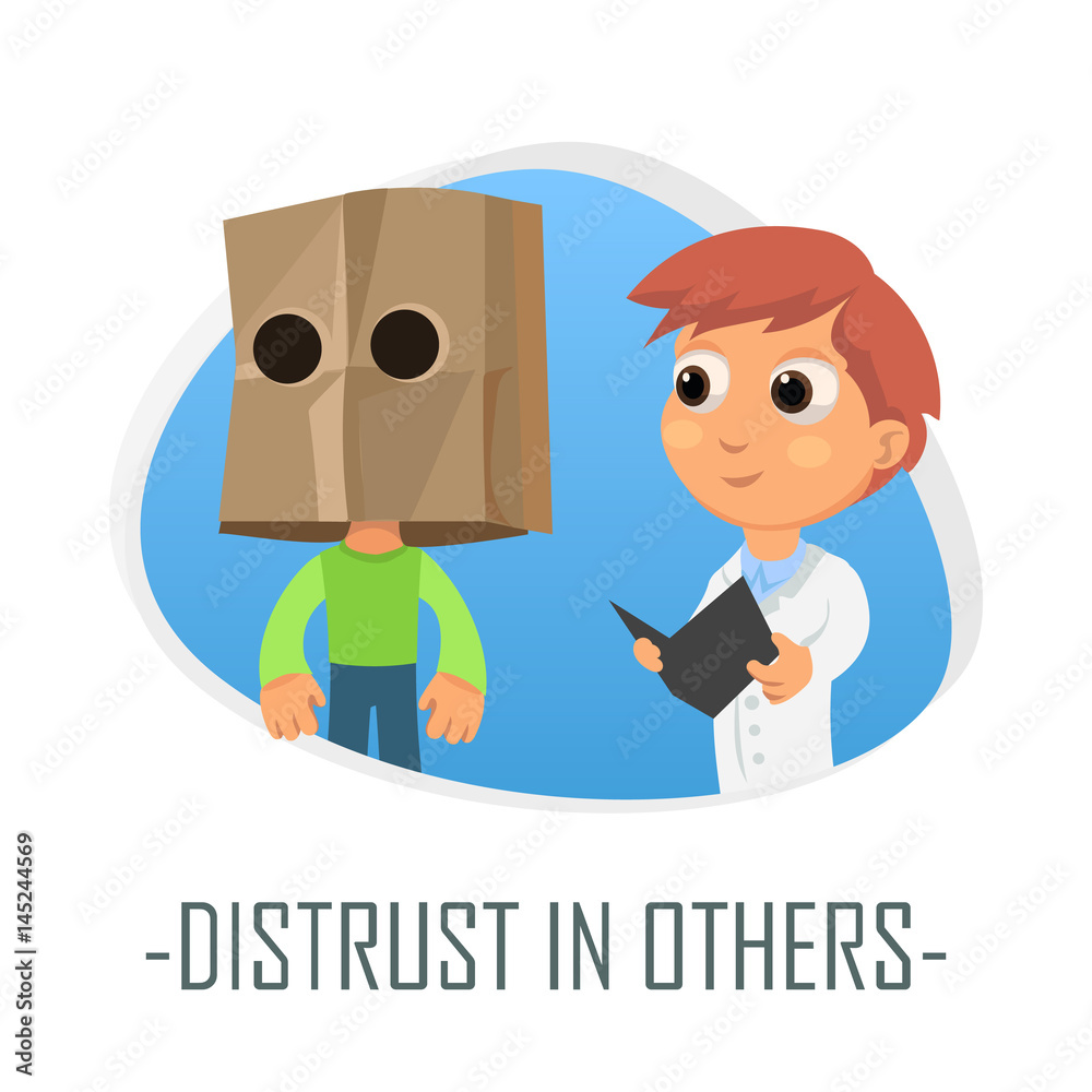 Fotografie Distrust in others medical concept. Vector illustration.