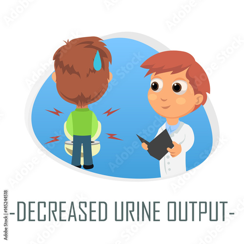 Decreased urine output medical concept. Vector illustration.