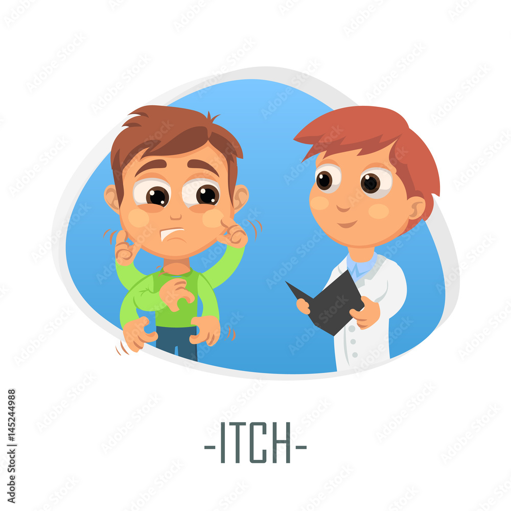 Itch medical concept. Vector illustration. Itch medical concept. Vector illustration.