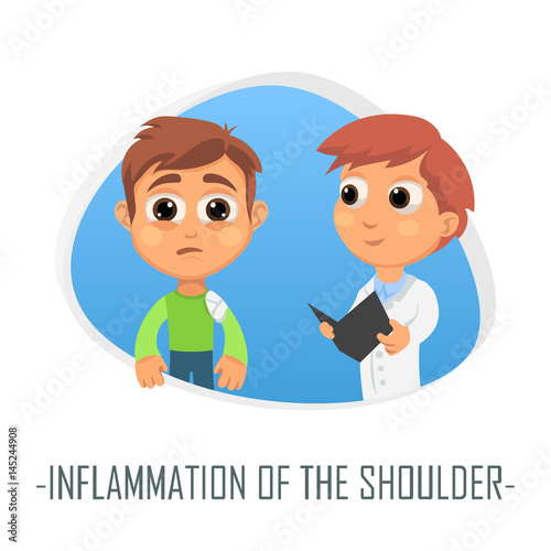 Inflammation of the shoulder medical concept. Vector illustration.