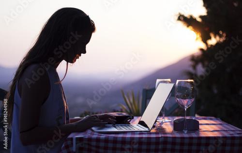 Woman working on a computer 