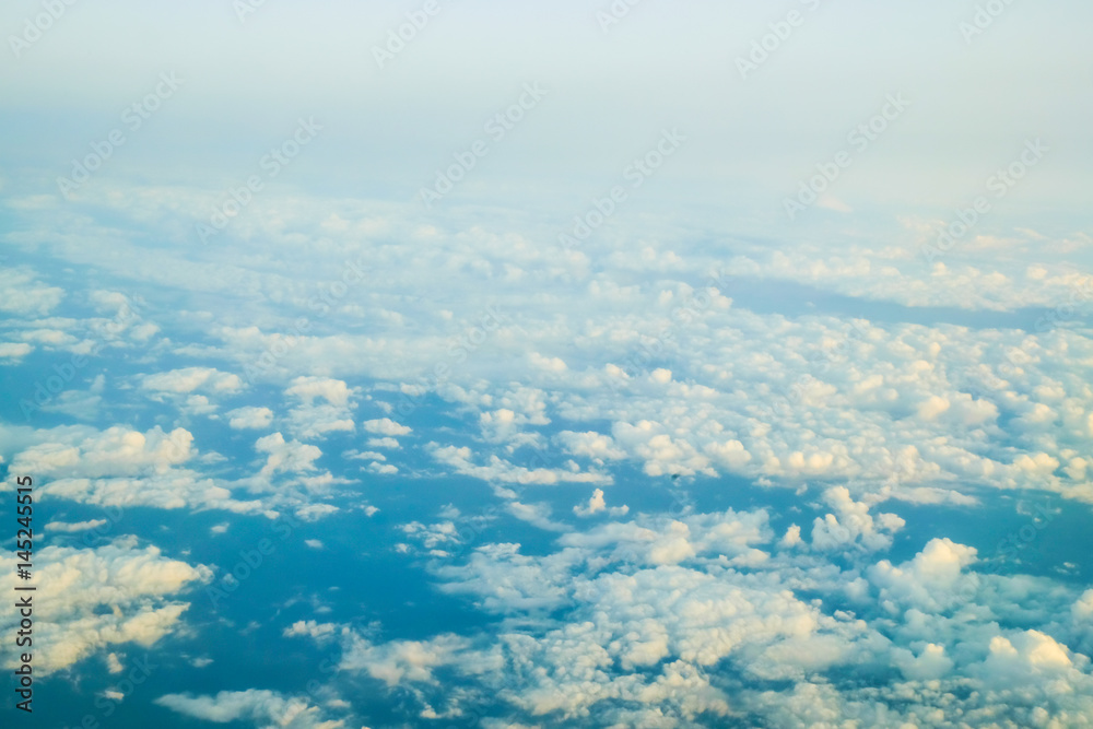 Blue sky with cloudy background above view Blue sky with cloudy background above view