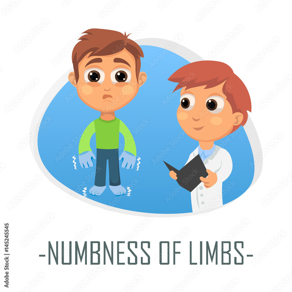 Numbness of limbs medical concept. Vector illustration.