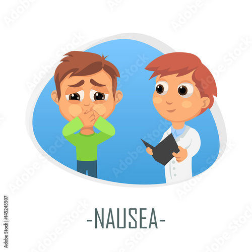 Nausea medical concept. Vector illustration.